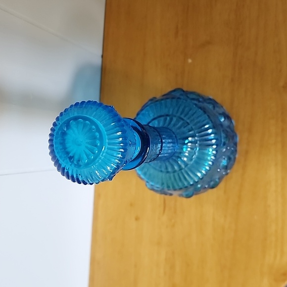 Rare Zodiac Turquoise Decanter Genie Bottle Italy With Star Stopper 13.5" - Picture 11 of 11